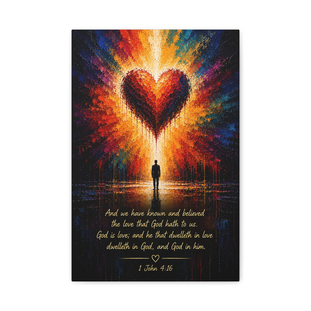 Christian Canvas Wall Art - "God is Love" (1 John 4:16)