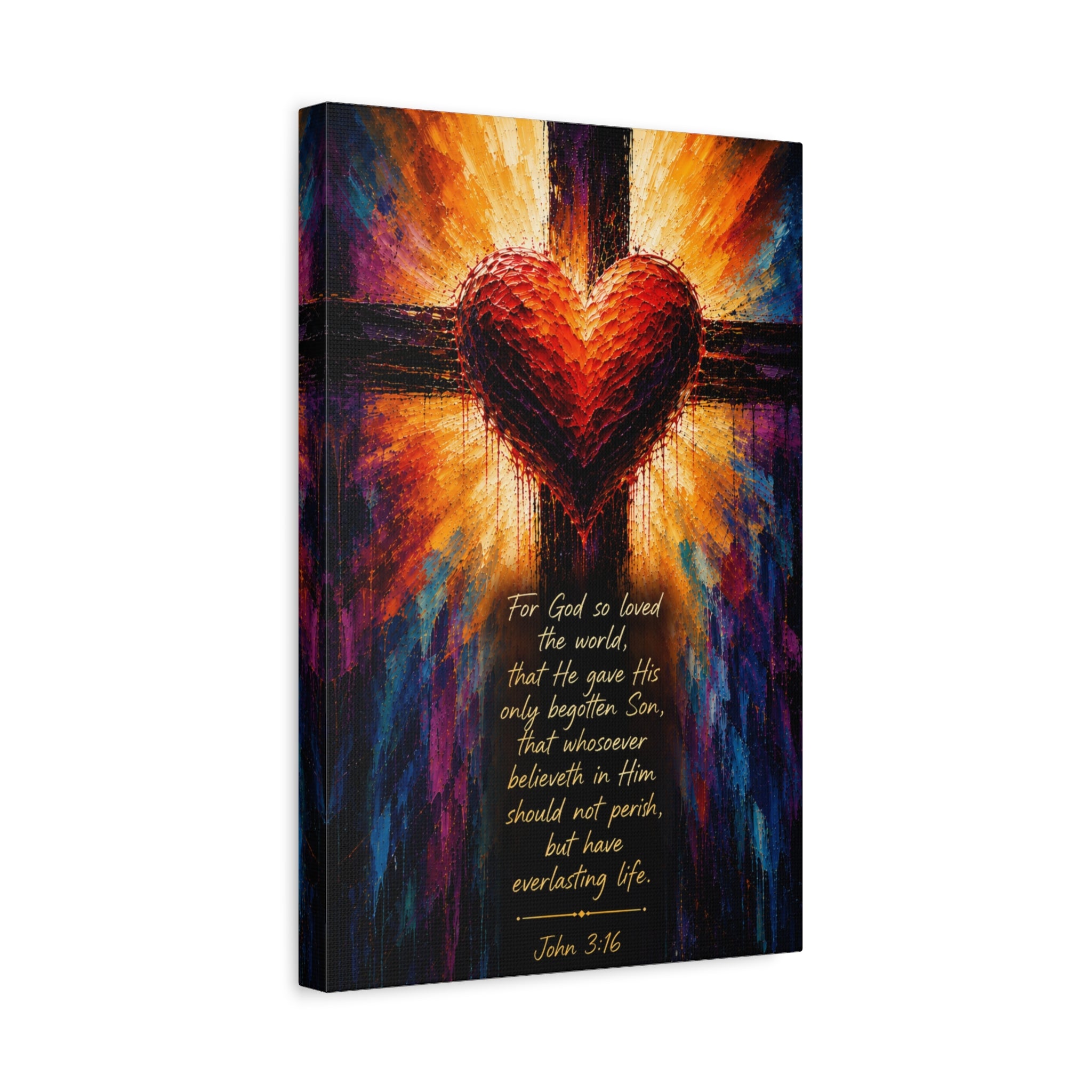 Christian Canvas Wall Art - "For God so Loved the World" (John 3:16)