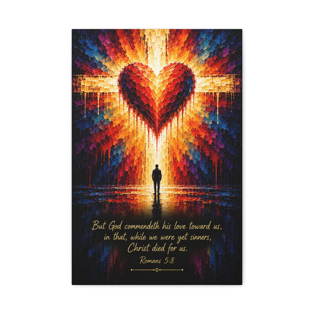 Christian Canvas Wall Art - "Christ Died for Us" (Romans 5:8)