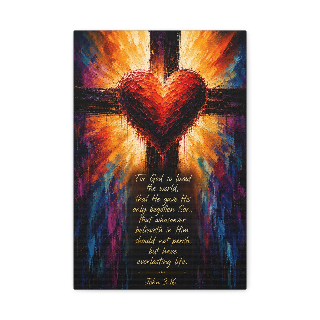 Christian Canvas Wall Art - "For God so Loved the World" (John 3:16)
