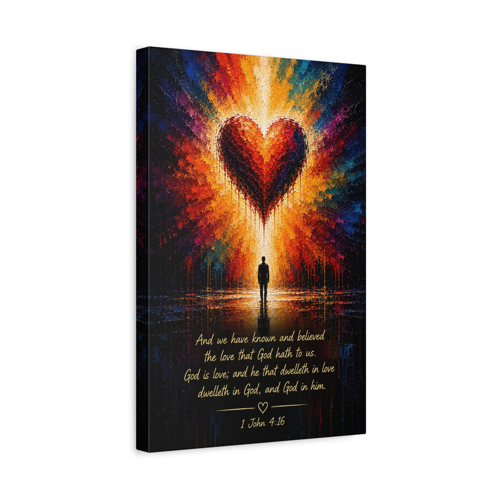 Christian Canvas Wall Art - "God is Love" (1 John 4:16)