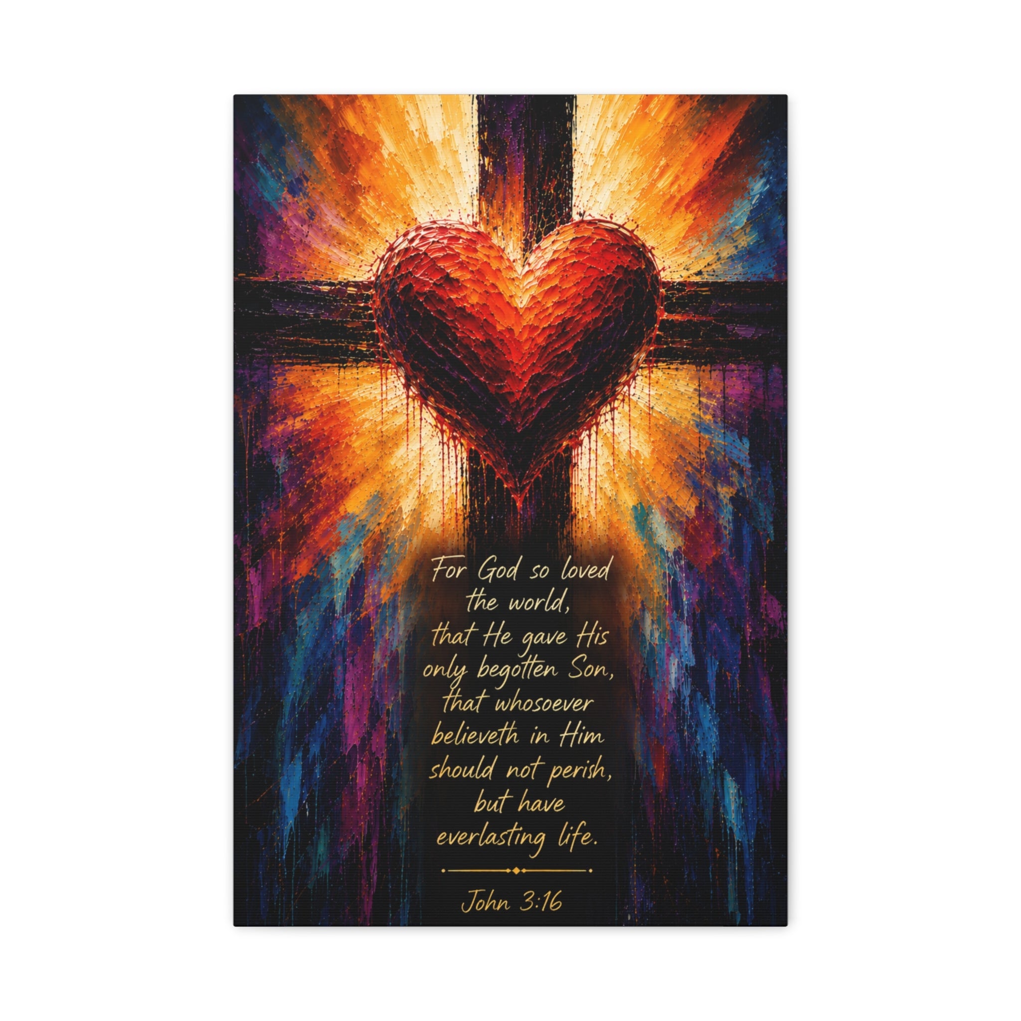Christian Canvas Wall Art - "For God so Loved the World" (John 3:16)