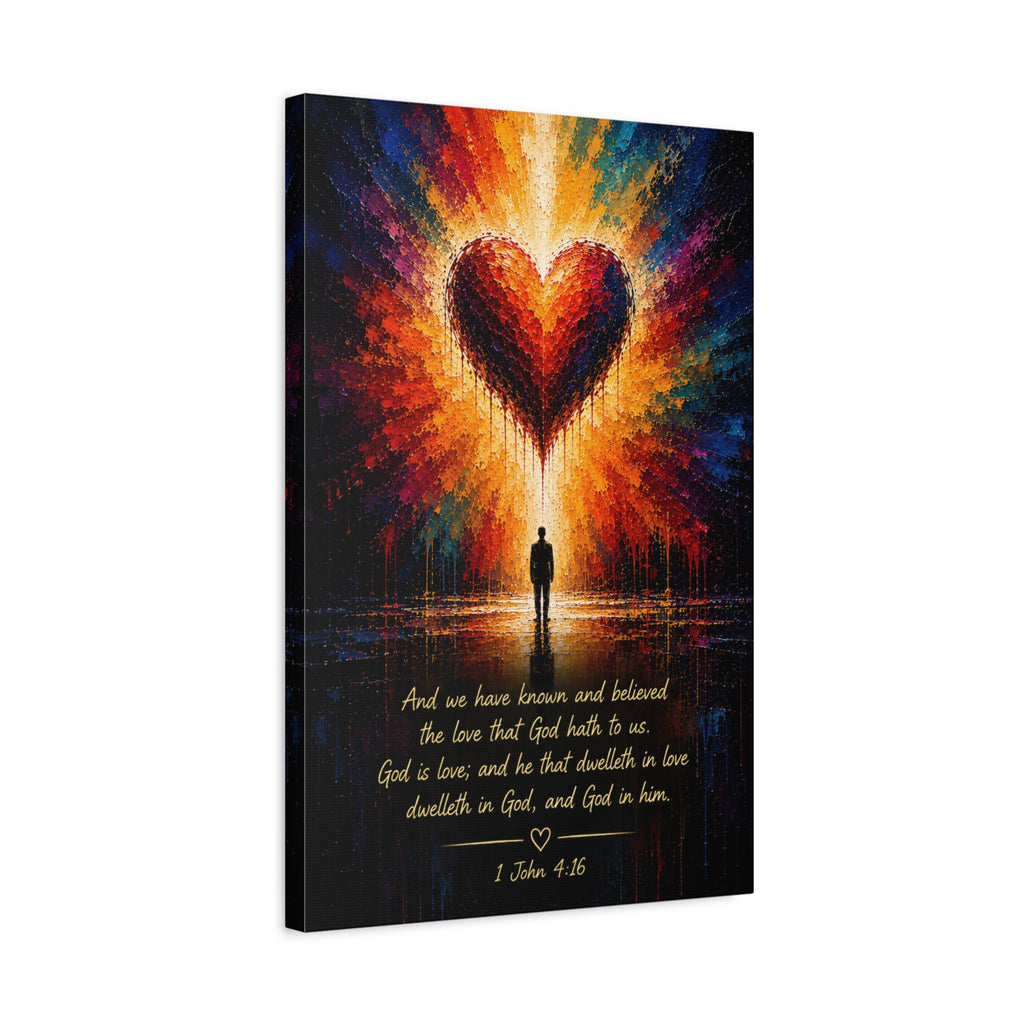 Christian Canvas Wall Art - "God is Love" (1 John 4:16)