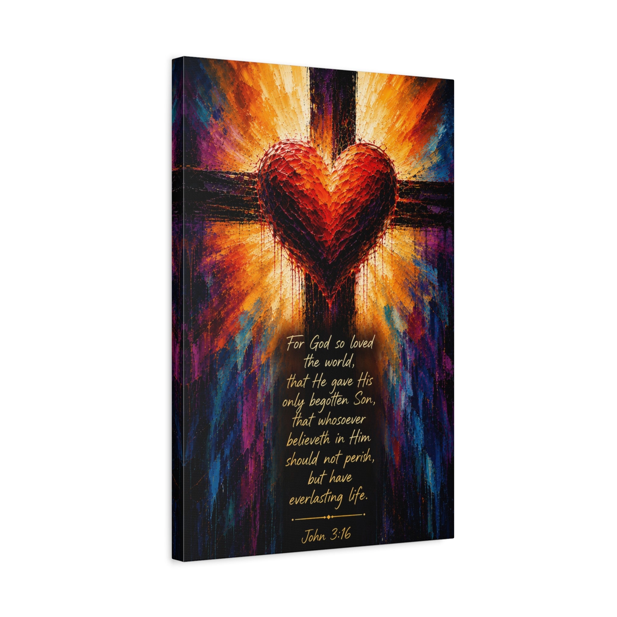 Christian Canvas Wall Art - "For God so Loved the World" (John 3:16)