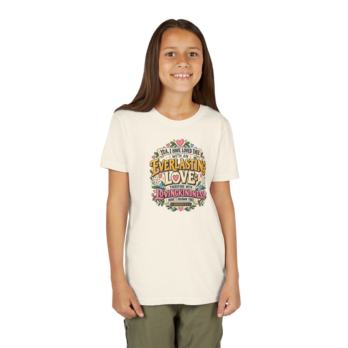 Everlasting Love Girls’ Christian T-Shirt | Jeremiah 31:3