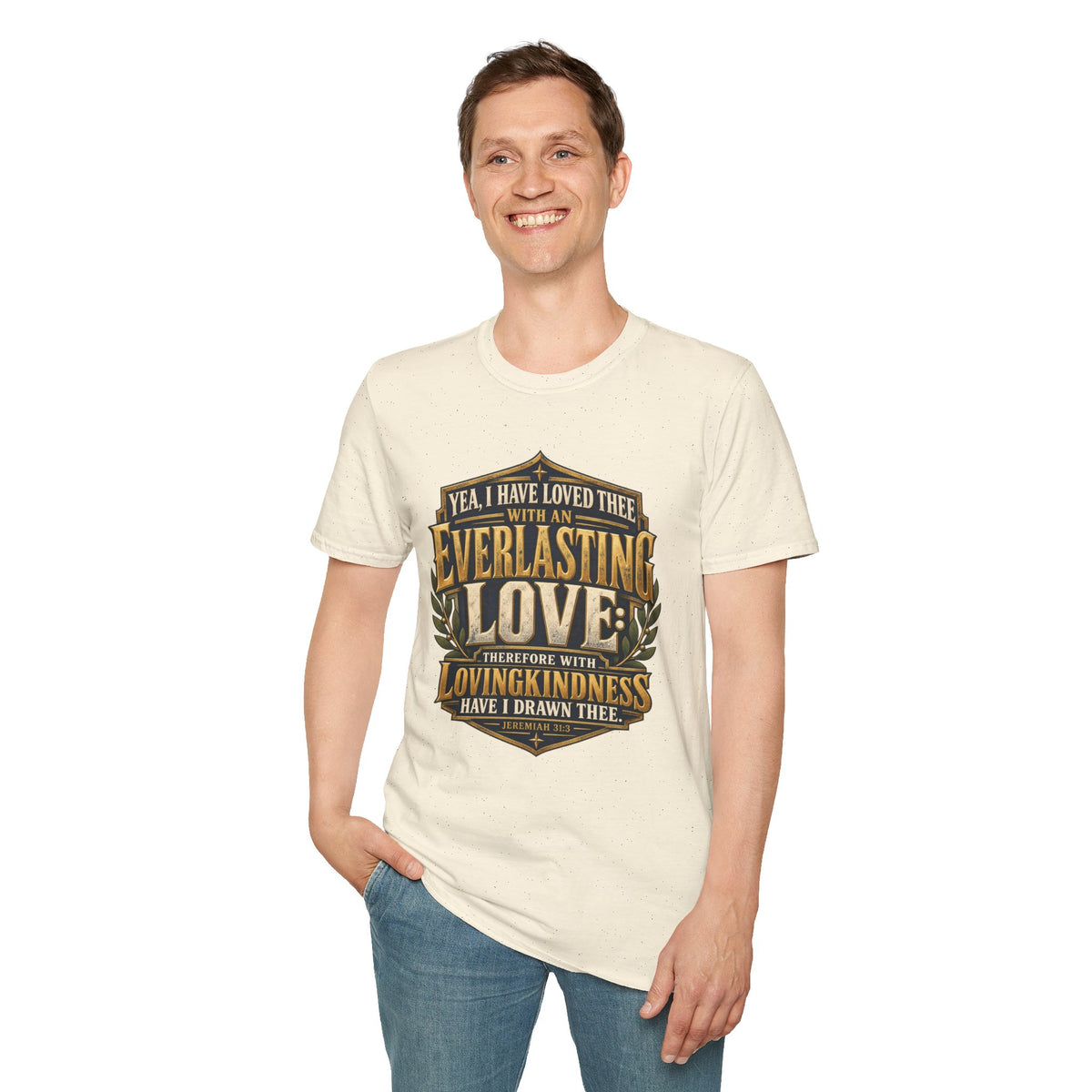 Everlasting Love Men’s Christian T-Shirt | Jeremiah 31:3