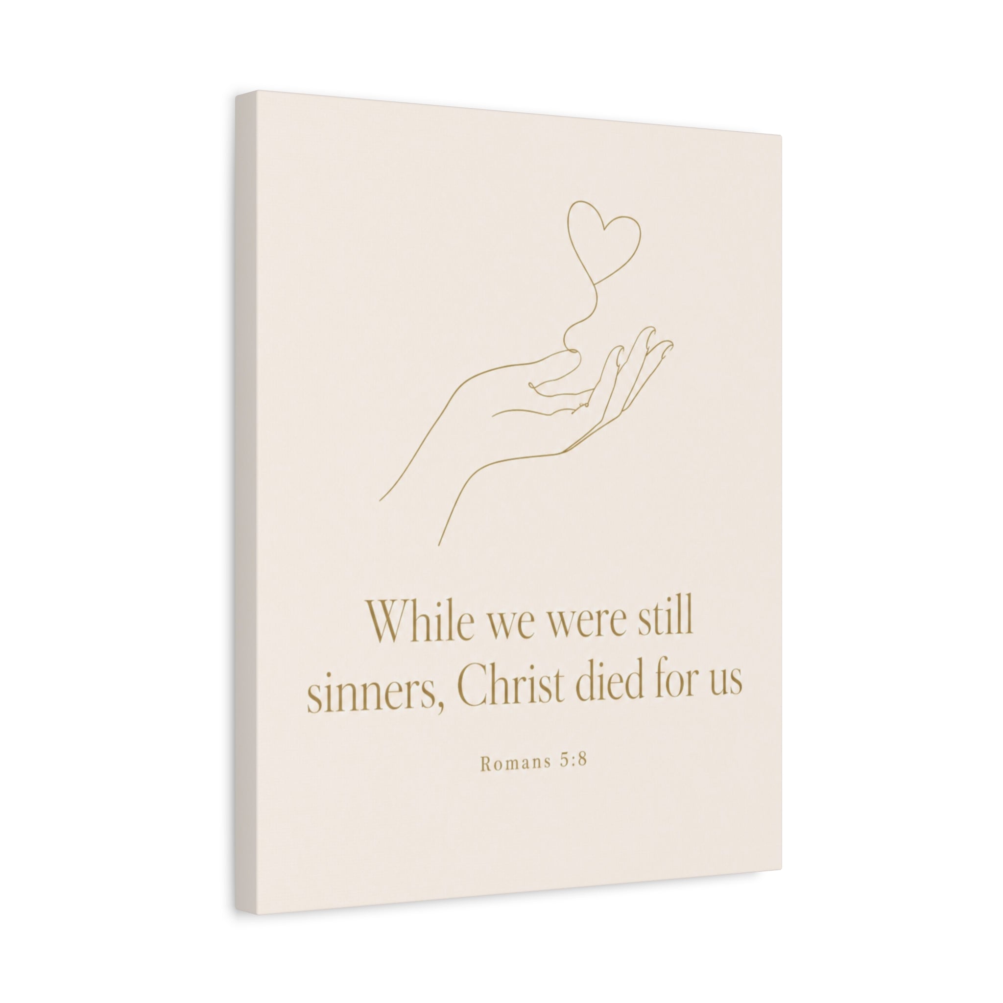 Christian Canvas Wall Art — "While We Were Still Sinners, Christ Died for Us" (Romans 5:8)