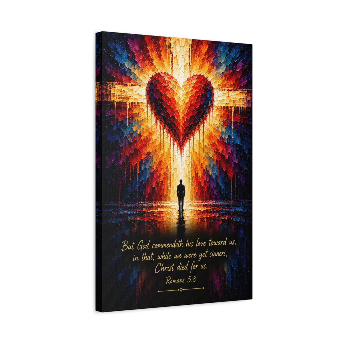 Christian Canvas Wall Art - "Christ Died for Us" (Romans 5:8)